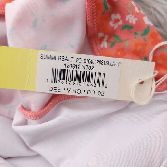 Summersalt Deep V HOP Orange Floral Womens One Piece Swim Bathing Suit Size 2 - Picture 12 of 12